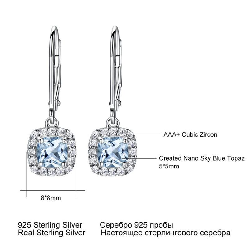 Gica Gema Новые ювелирные изделия из стерлингового серебра S925, синие квадратные геометрические серьги-гвоздики для женщин, изысканные ювелирные изделия высокого качества, подарок на День святого Валентина