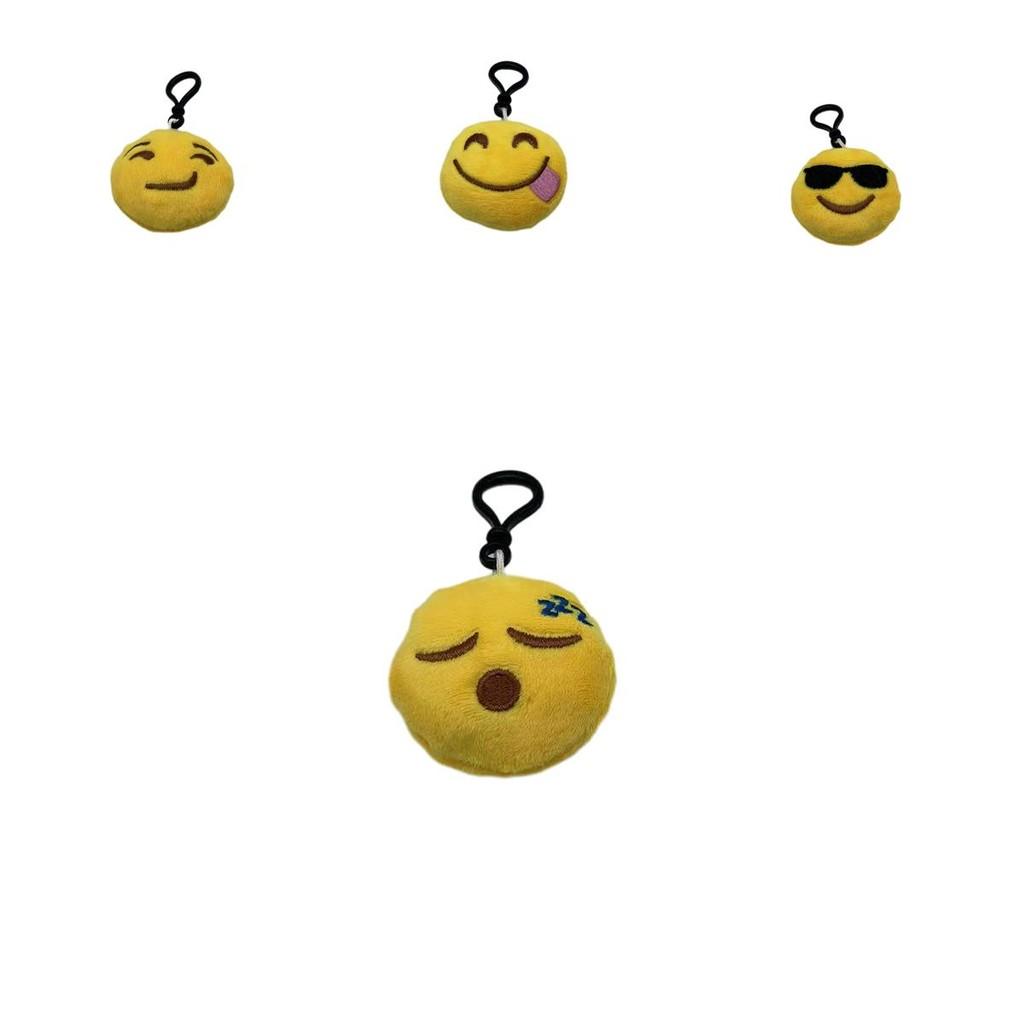 Cartoon Emoji Stuffed Keychain With Short Plush Material For Phone Accessory And Cute Gift Idea