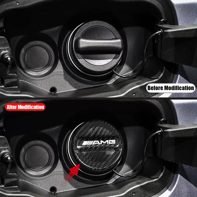 AAVI1 Carbon Fiber Fuel Tank Cap Cover Trim Decorative For Mercedes Benz AMG W205 W204 W206 W213 W212 W211 W222 W221 W177 W176 X253 X2
