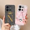 Чехол для телефона Infinix Note 30 Pro 30i 30 VIP Милый Панда Буквы Мягкий Высококачественный Жидкий Силикон Ударопрочный Чехол для Пары