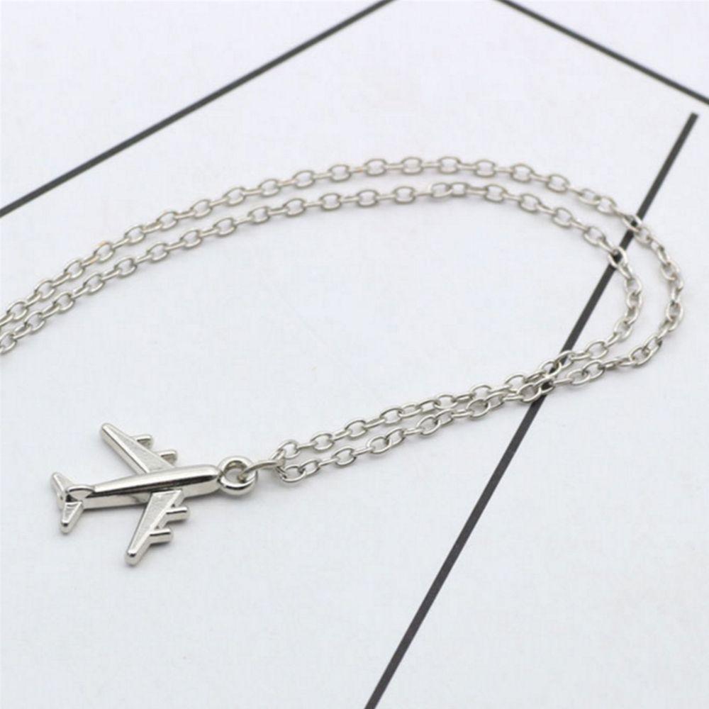 Trendy Metal Unisex Air Plane Chokers Pendant Necklace