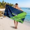 Seattle Seahawks Customized Name Text Beach Towel, Soft Absorbent Towel Beach Pool Travel Personal Gift