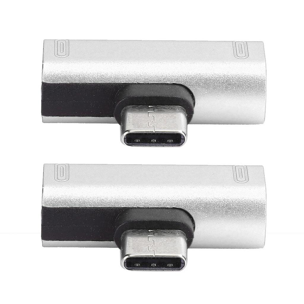 2 шт. Конвертер-разветвитель Type-C Двойной 2 в 1 на наушники USB o Адаптер для зарядки Розовый(розовый )
