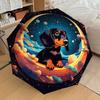 1pc Space Dachshund Adventure Umbrella with Plastic Handle,Suitable for All Seasons Home Travel Outdoor UmbrellaDD640