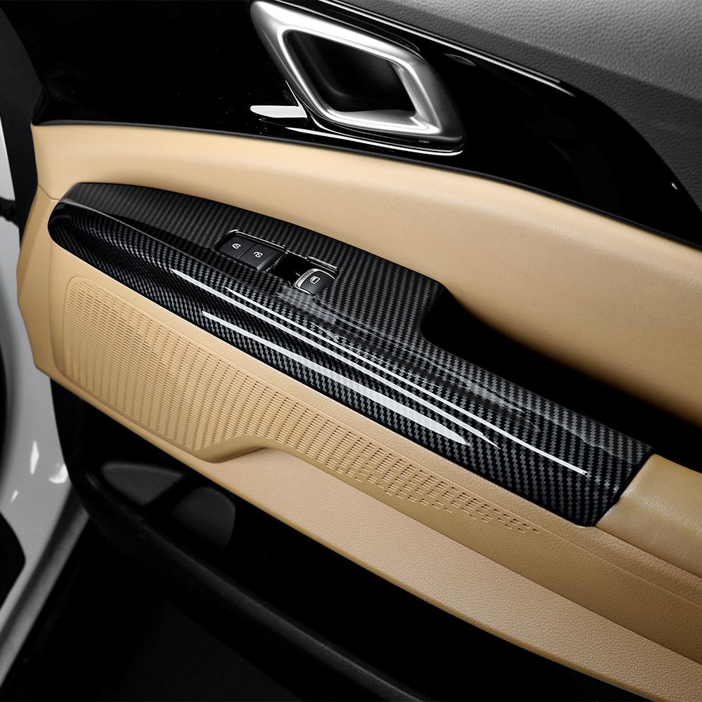 Для KIA Carnival KA4 2026-2026 Автомобильный Тюнинг Накладка на Кнопки Стеклоподъемника из Углеродного Волокна Отделка Внутренние Запасные Части Аксессуары LHD