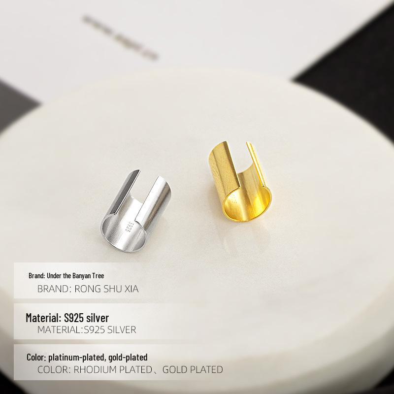 Banyan Tree S925 Silver Gold Glossy Clip-On Cuff | Трендовые серьги унисекс