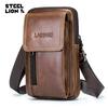 Genuine Leather Male Waist Pack Phone Pouch Bags Waist Bag Men's Small Chest Shoulder Belt Bag Back Pack