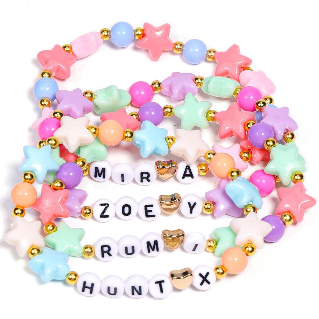 Glass Beaded Crystal Bracelet Set for Girls - K-pop Inspired Stackable Jewelry Gift