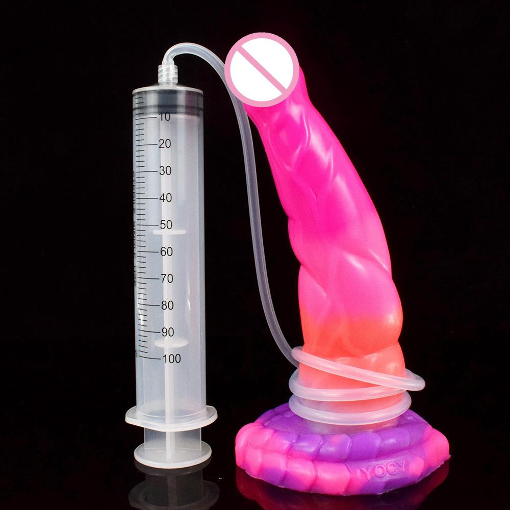 Светящийся в темноте дилдо-щупальце – Мягкий силиконовый эякулирующий член для женщин, Анальная фантазия секс-игрушка с функцией брызг