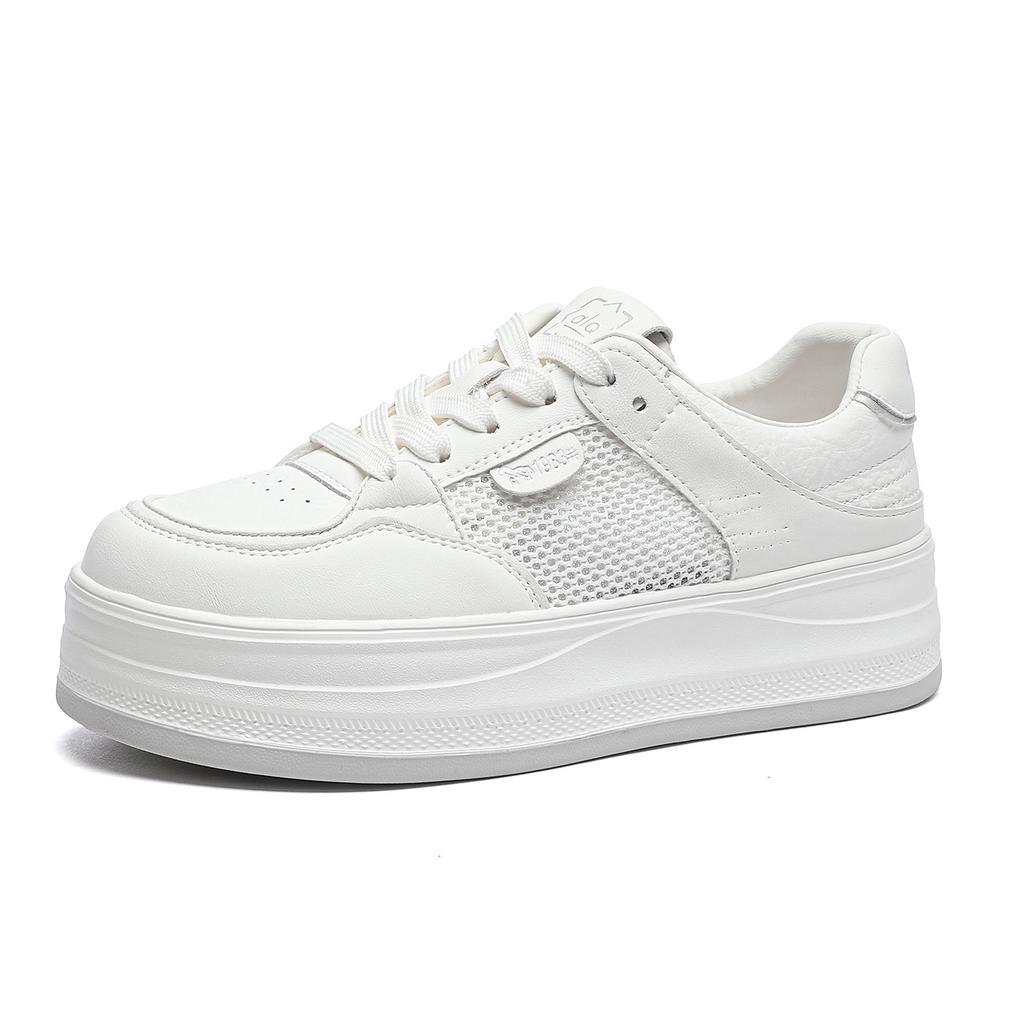 Mesh breathable women's thick-soled heightening shoes 2026 spring and summer new versatile sports and leisure board shoes