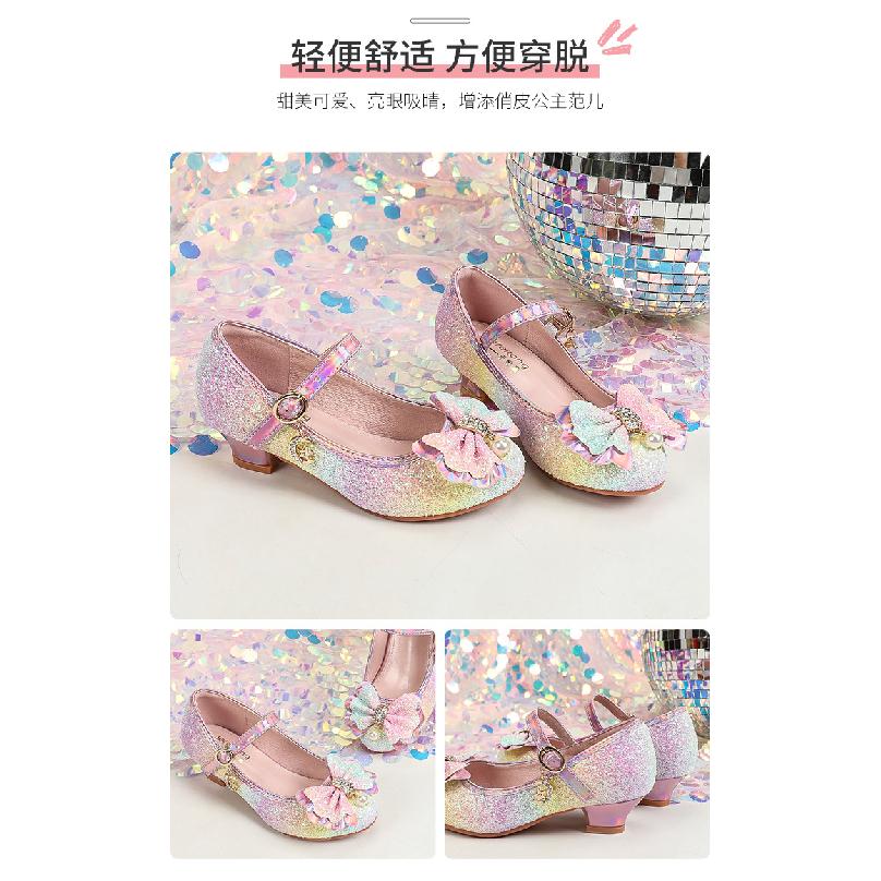 Супер Сказочные Кожаные Туфли для Девочек Модные Великолепные Градиентного Цвета Туфли Принцессы Британский Стиль Принцессы Хрустальные Туфли Градиентные Туфли для Девочек