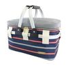 At First Insulated Basket Cooler Thick Thin AF6258 Bag, Border, Navy,