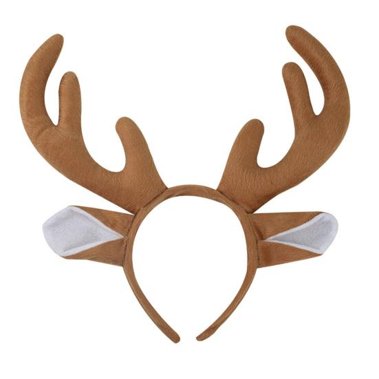 Рождественская повязка на голову с декором в виде рогов оленя, праздничный головной убор с дизайном оленя, женские эластичные удобные рождественские аксессуары для волос