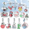 Оригинальные медные шармы-бусины Зимняя снежинка Снеговик Иглу Пингвин Подвеска Подходит для браслетов-шармов Женские украшения Подарок