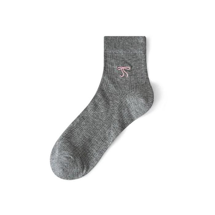 Женские короткие носки, тонкие дышащие хлопковые носки с бантом, милые носки в японском стиле