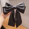 Korean Satin Bow Hairpin for Women - Large Drape Ponytail Clip