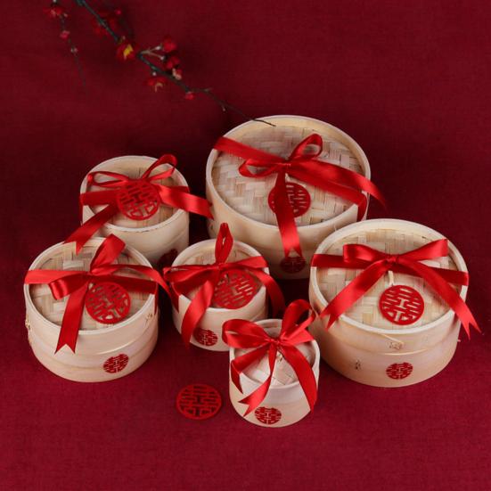 Ventilation Wood Bamboo Steamer with Lid Wedding Supplies Steamer Basket Kitchen Tool