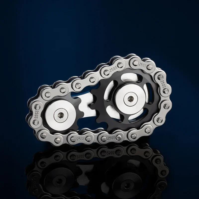 Gear Chain Gyro Fingertip Gyro Sprockets Chains Sprockets Flywheel Metal Toys Drop Ship Sproket Roadbike Spinner Fingertip Toy