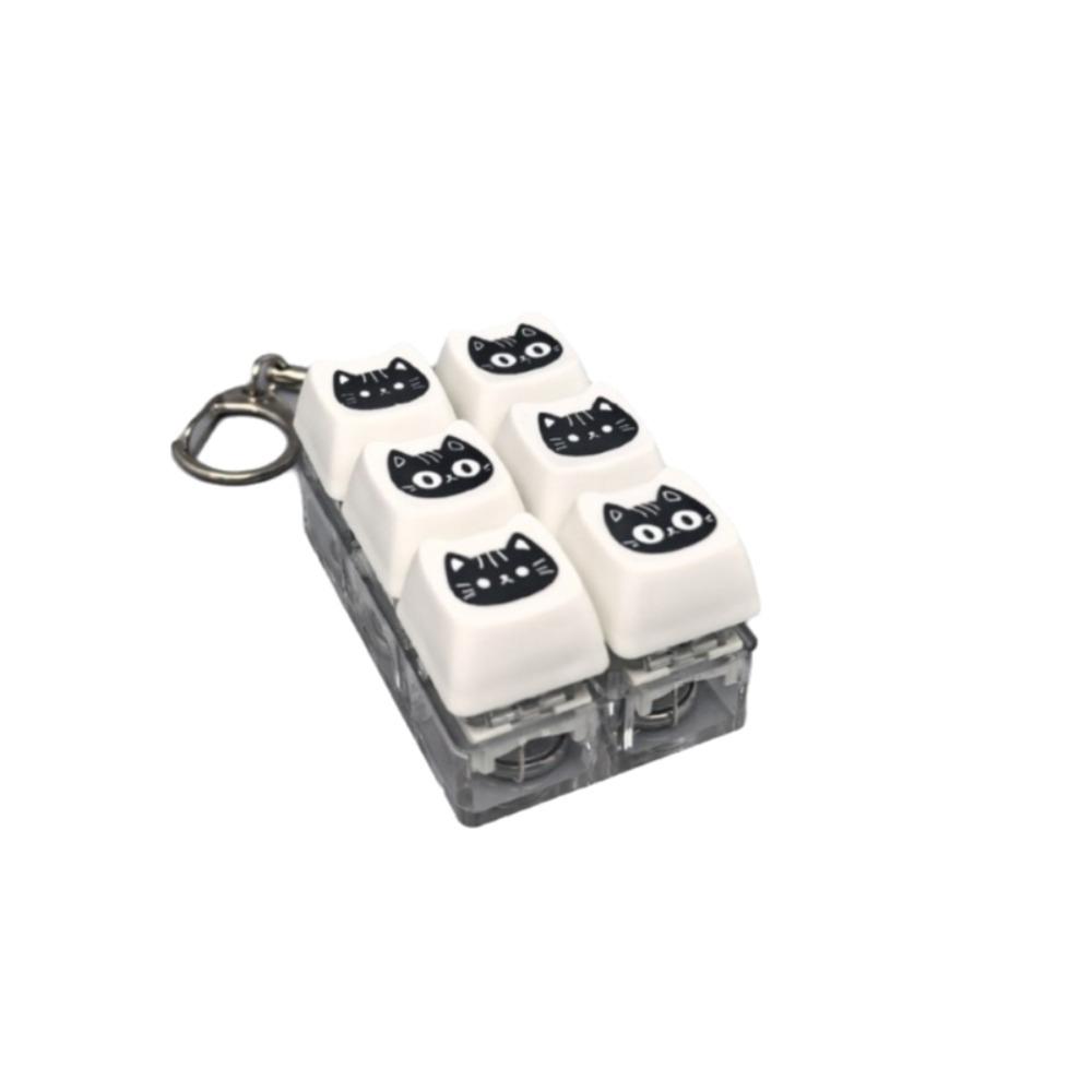 with Metal Buckle Black Cat Keyboard Key Chain Crispy Rebound Voice Keyboard Fidget Toy Student