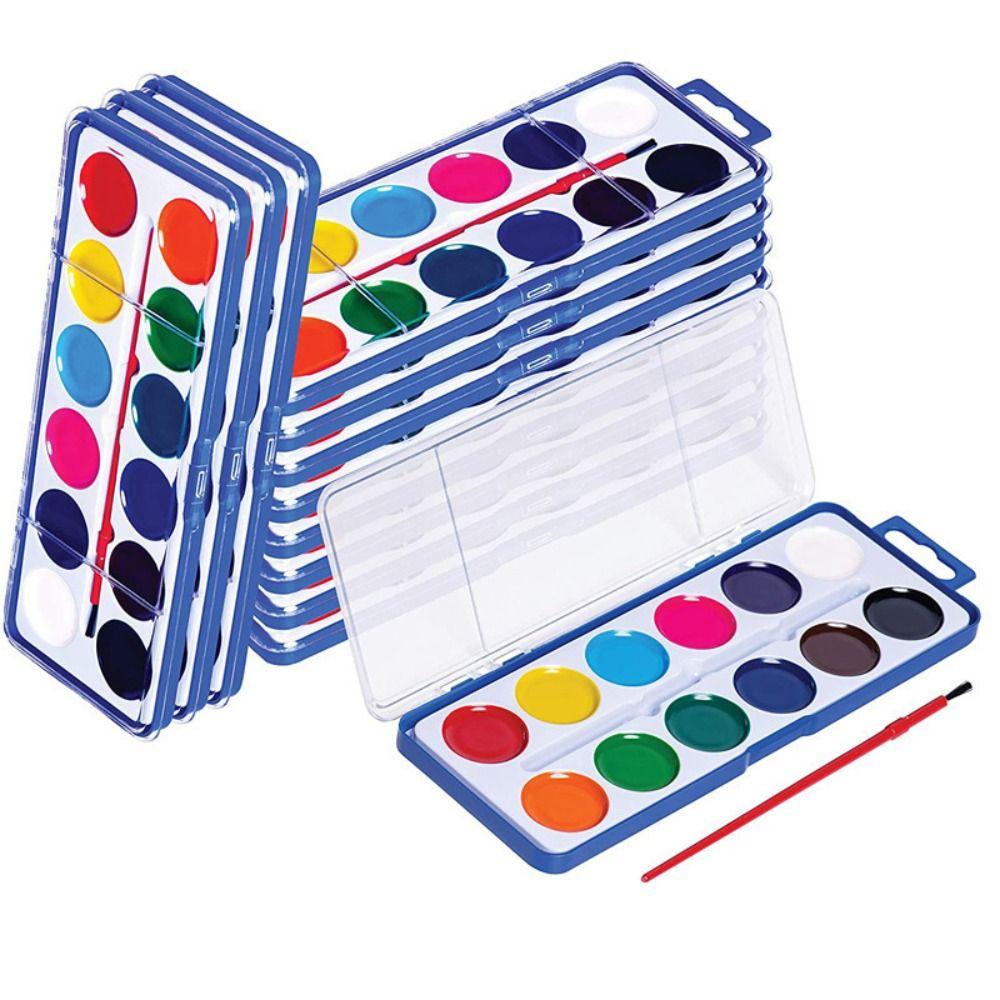 With Water Brush Pen Watercolor Paint Palette 8/12/16 Colors Water Color Paints  for Party Favor