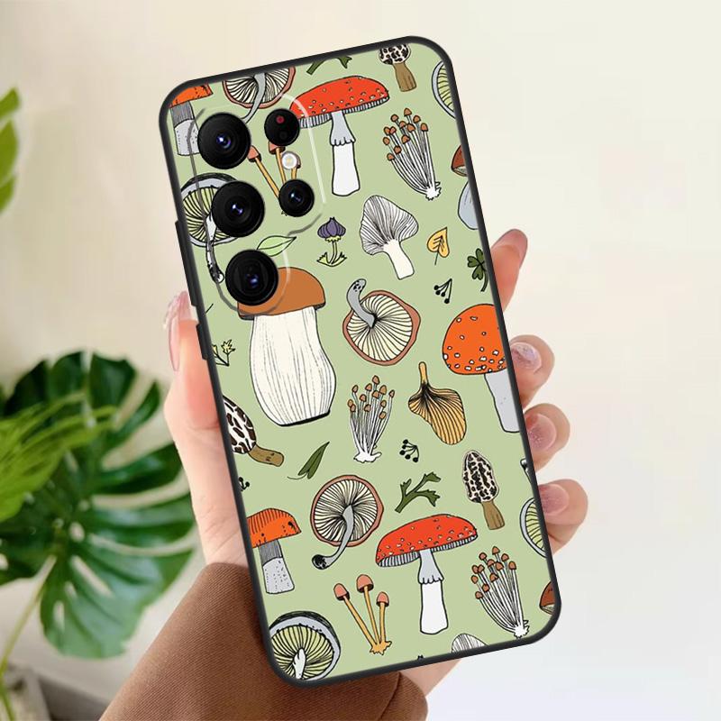 Mushroom Pattern Soft Case For Samsung Galaxy S24 Ultra S21 S22 S23 S25 Plus S20 FE S9 S10 S23 FE Phone Cover