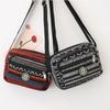 Multi-layered Bohemian Crossbody Bag Embroidery Weave Oxford Bag Simple Stripe Shoulder Bag Girls