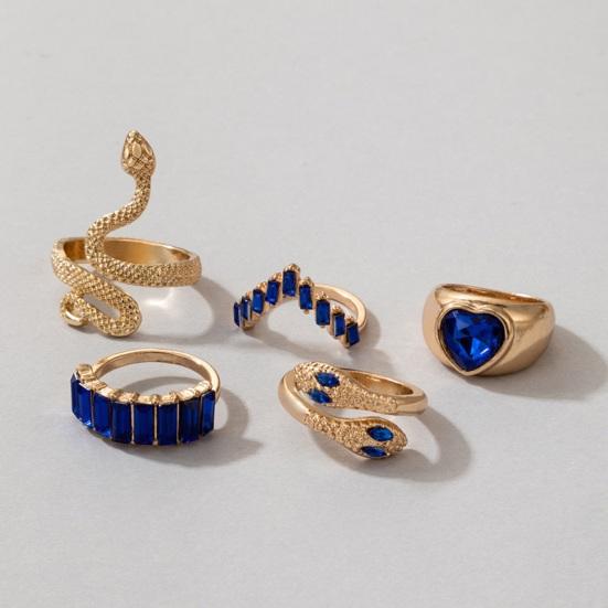 5 шт./компл. различные кольца поддельные изумруды декор форма змеи в форме сердца роскошный винтаж индивидуальный