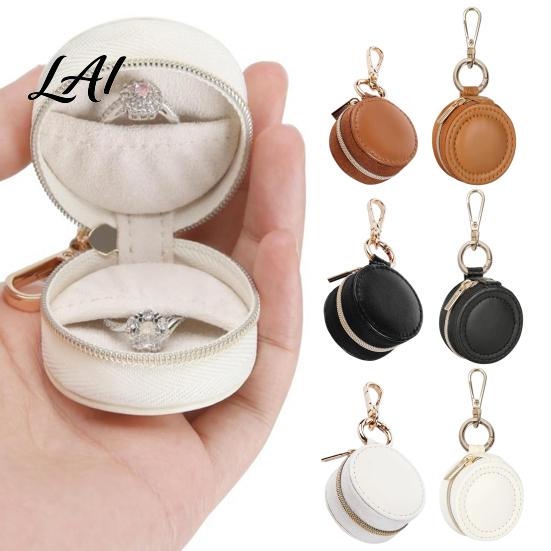 Anti Scratch Jewelry Protector Portable Box Travel Organizer Leather Keychain PU Case Soft Small Case