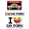 I Love Gay Porn Rainbow Prank Funny Gag Joke Gift Window Decal Bumper Sticker