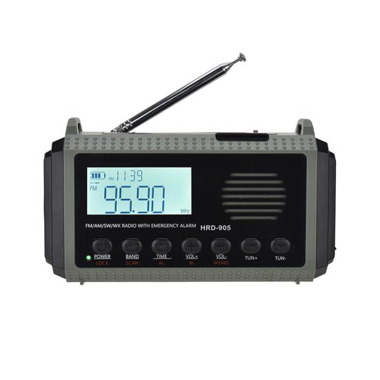 Multifunctional Emergency Radio with Solar Panel Hand Crank USB Charging AM FM SW NOAA Weather 3.5mm Headphone Jack SOS
