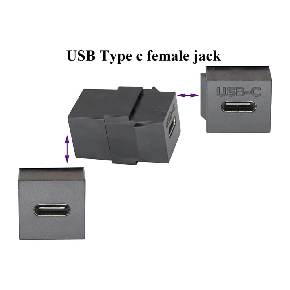1-3X USB 3.1 Type C Keystone Гнездо-Гнездо Соединитель Вставки Разъем Порт Кабеля Удлинитель для Настенной Панели Розетки