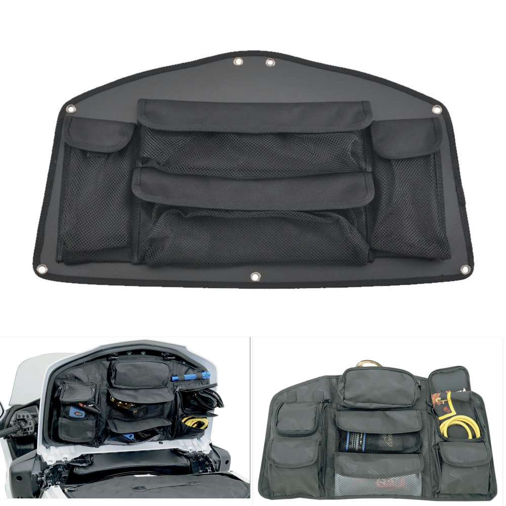 Motorcycle Black Trunk Lid Organizer Bag Tool Bag Inner Luggage Net 4 Pockets For Honda Glod Wing 1800 Goldwing GL1800 2001-2017