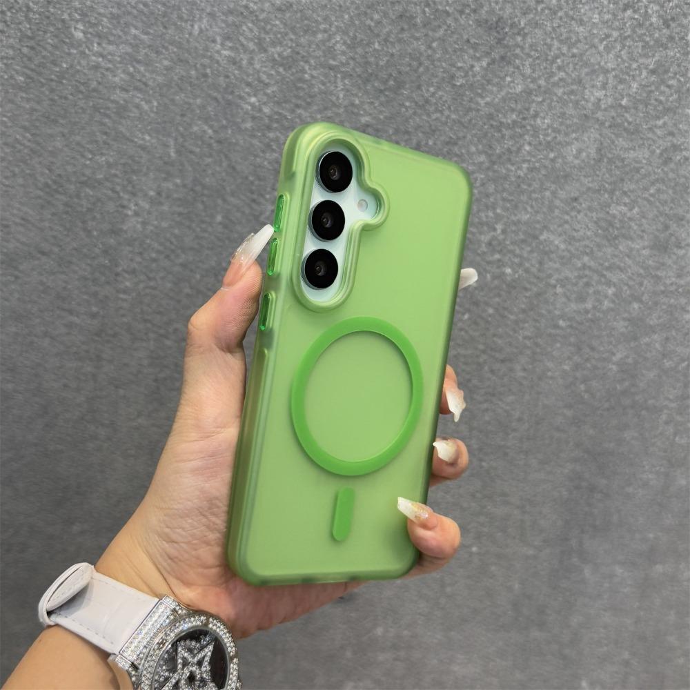 Matte Magnetic Hand Wrist Strap Case for Samsung Galaxy S26 Ultra S25 S24 Plus A36 A26 A16 A15 Lanyard Candy Color Frosted Cover