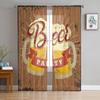 Pub Sign With Glass Of Beer Sheer Curtain For Living Room Bedroom Voile Curtains For Window Organza Curtains Party Tulle Drapes