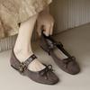 Fashion  Designer Suede Leather Bowtie Flats Women Buckle Belt Mary Janes Height Increasing Ladies Shoes Big Size 43 Tenis De Mujer