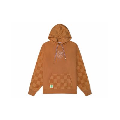 X Emma Mulholland Толстовка с капюшоном в стиле ретро в клетку с длинными рукавами и шнурком FW22 Женские топы кофейного цвета VN0A7YKNYLY