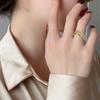 Универсальный женский набор колец с бриллиантами, V-образной формы, с цветочным узором