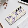 For Samsung Galaxy S24 FE Case Purple Butterflies Pattern Printing Straight Edge TPU Phone Back Cover