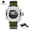 WWOOR Luxury Brand Men's Sport Watches Black Quartz Led Clock Men Waterproof Wristwatch Male Military Watch Relogio Masculino