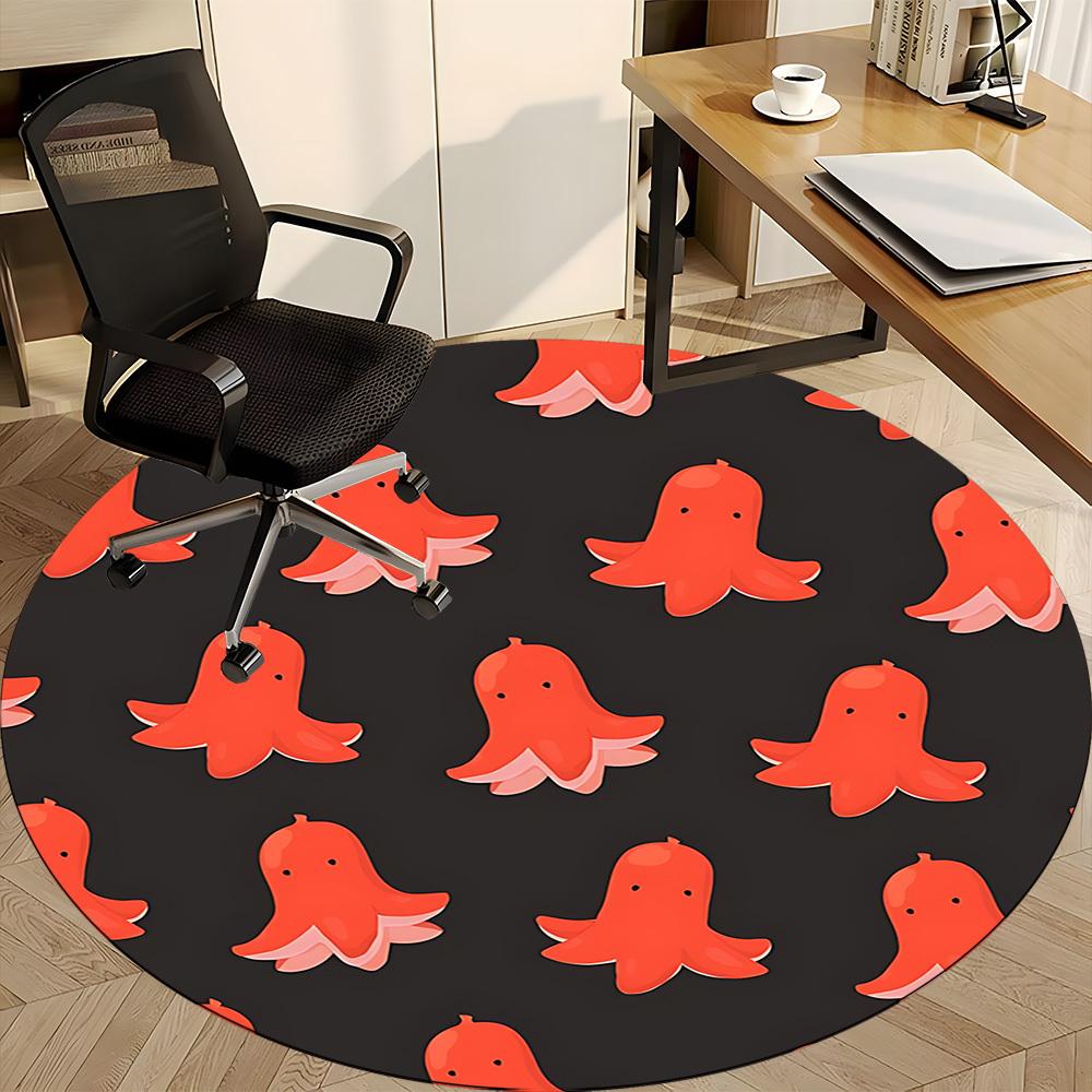 1pc Octopus Pattern Office Round Rug, Non-slip, Soft and Durable Office Rug for Interior Decoration, Perfect for Office, Beautiful Decoration yy260312