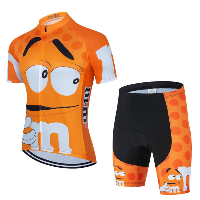 Summer Breathable Cycling Suit Set Cartoon Men's Cycling Jersey Short Sleeve Bicycle Outdoot Cycling Clothing Kit MTB Bike Wear Maillot Ciclismo