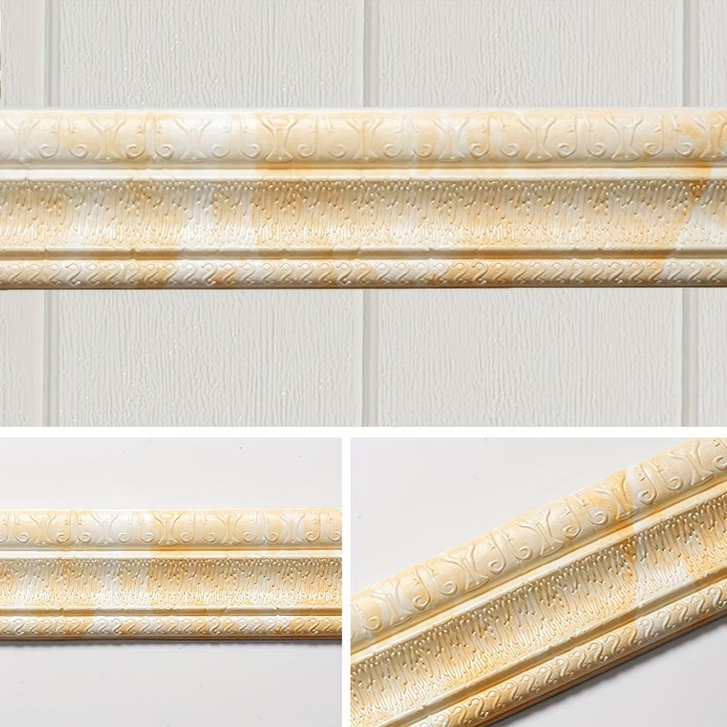 2 Pieces 90‘ X 3’ Self-Adhesive Flexible Foam Inserts for 3D Bonded Decorative Wall Line Borders for Home, Office