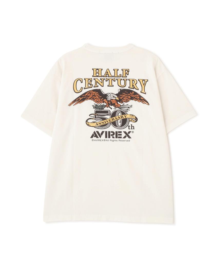 AVIREX HALF-CENTURY ANNIVERSARY T-SHIRT men's M off white 783-5234001