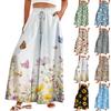 Women's Palazzo Pants Boho Floral Wide Leg Trousers Summer Beach High Waisted Flowy Pants With Pockets