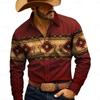 New Men's Shirt 3D HD Printing Western Cowboy Style Men's Top Fashion Casual Design High Quality Comfortable Fabric XS-6XL Size