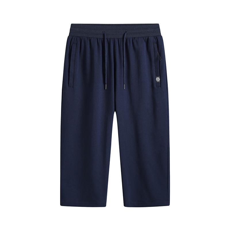 Летние хлопковые укороченные брюки мужские летние тонкие секции со шнурком на ногах шорты больших размеров свободные повседневные спортивные брюки