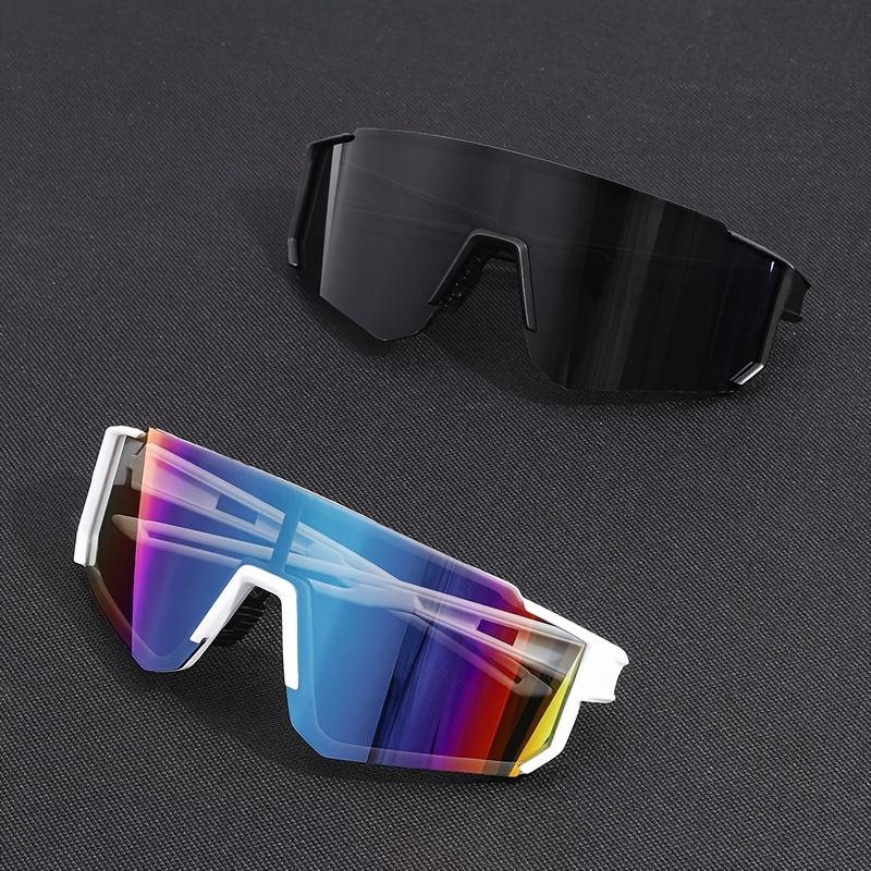 2 Pairs Of Men'S Surround Mirror Reflective Glasses Oversized Round Frame With Interlocking Hinges Sports And Daily Use