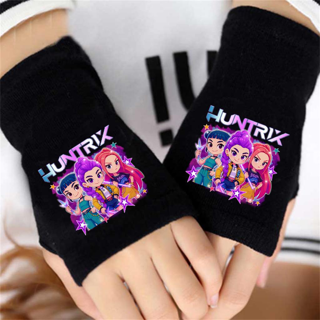 Cartoon Printed Fingerless Gloves For Boys And Girls