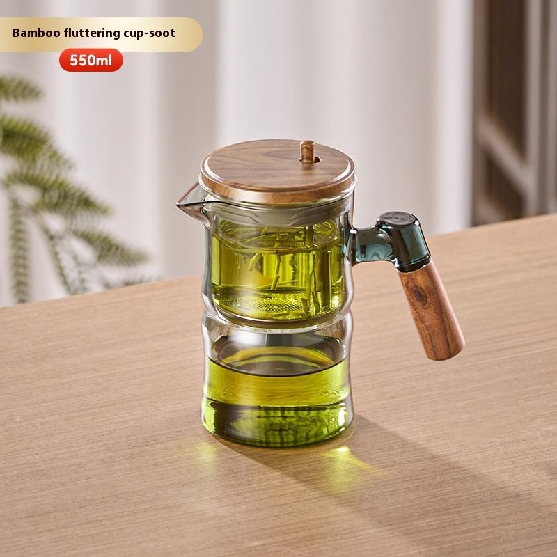 Чайник в форме бамбука, термостойкий стеклянный чайник, фильтр для разделения чая одним нажатием, чайник для заваривания чая, чайный набор