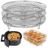 Air Fryer Rack Steamer Roasting Rack Stackable Dehydrator Racks Air Fryer Basket Tray Compatible with Most Air Fryer Accessories